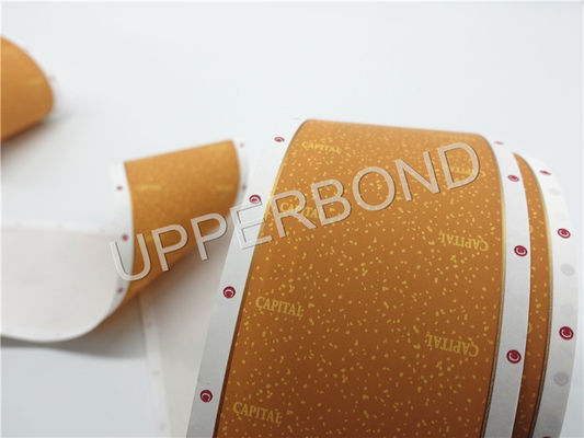 Custom Hot Stamping Yellow Tipping Paper With Golden Line